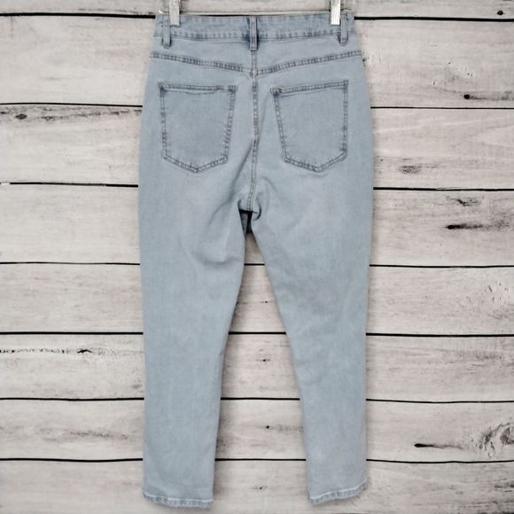 Cotton On 91 Jeans Lightwash Highrise Distressed Sz 8 Country Western Urban - Picture 5 of 9